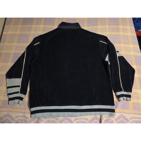 Vtg JNCO Two Tone Velour Zip Up Jacket Skater Y2K Streetwear Navy Baby Blue Y2k - Picture 7 of 11